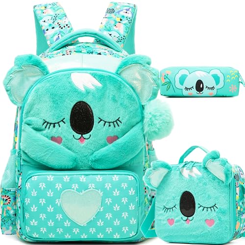 Meetbelify Kids School Backpacks for Girls Boys Backpack with Lunch Bag for Elmentary Students - color: 01 A koala