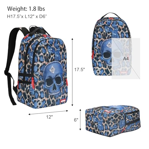 Graffiti Backpack, Designer Laptop Backpack for 15.6 Inch Work,Water Resistant Backpack Computer Bag, DenimSkull - color: Denimskull