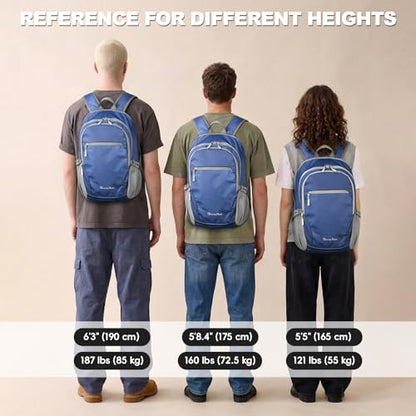 Seektop Lightweight Packable Hiking Backpack Water Resistant Expandable 20L-28L for Women Men, RFID Day Pack for Travel - color: Blue