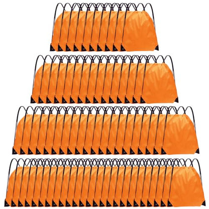 Grneric Drawstring Backpack Bulk 70Pcs String Backpack Drawstring Bags Cinch Bag Sackpack for Men Women Gym(Orange) - color: Orange
