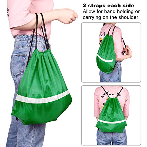 KUUQA 12 Pcs Drawstring Backpack Bag Bulk Dark Green - color: Dark Green