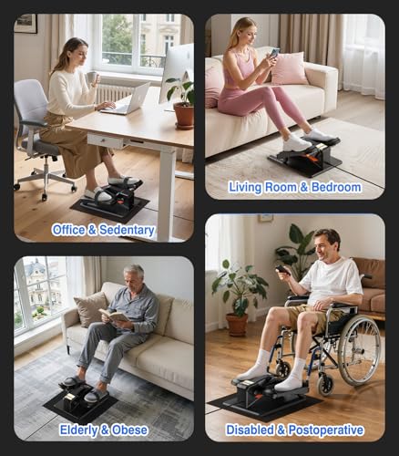 Under Desk Elliptical Machine, Portable Electric Elliptical Exercise Equipment with 12 Adjustable & 3 Automatic Speeds, Ellipse Leg Pedal Exerciser While Sitting for Seniors, Adults