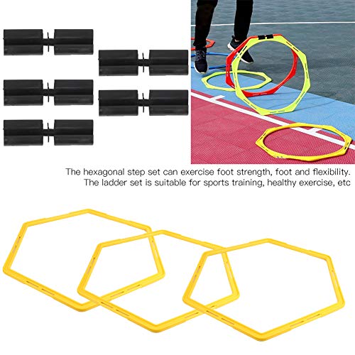 Hex Speed Rings, Workout Ladder Obstacle Rings Hexagonal Speed and Rings for Basketball Football Speed Training