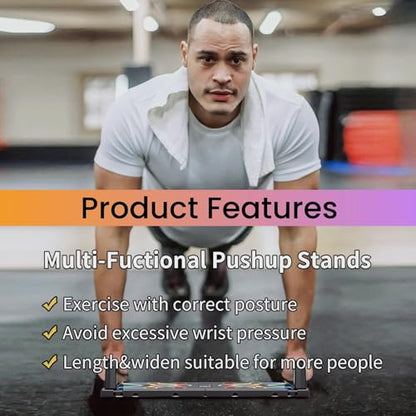 NAYSAYE Push-Up Board, Multi Functional Pilates Board with 4 Color, Push-Up Board Portable with Handle for Muscle Building, Home Fitness,12 Holes, 30 Holes - style: 16 Holes
