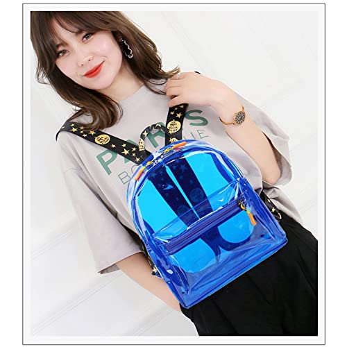 TINYAT Transparent Small Clear Backpack - Waterproof Cute Clear Mini Bag - color: Blue/Cb