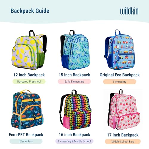 Wildkin 16-inch Kids Backpack – Durable, Padded & Spacious School Bag for Boys & Girls - Pink Stripes - color: Pink Stripes