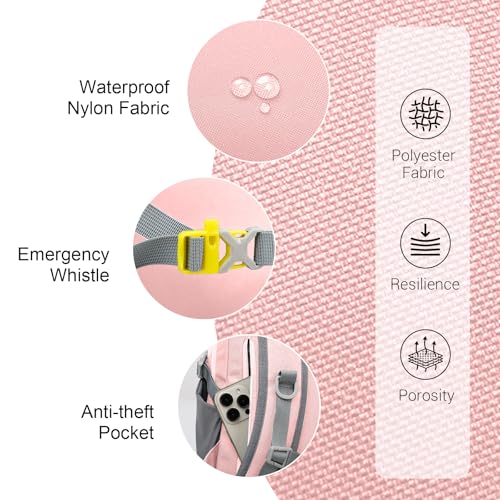 12L Hiking Backpack with Padded Straps for Kids, Waterproof Small Hiking Backpack with Chest Strap for Women, Mini Lightweight Kid Travel Backpacks Day Pack, Pink - color: Pink