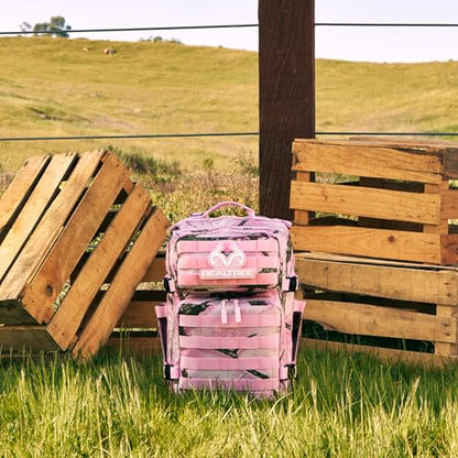 WOLFpak 35L Athletic Gym Backpack (Realtree APX Flushing Pink) - Durable 1000D Waterproof Oxford Material with MOLLE Webbing, Laptop Pocket & Dual Cup Holders, Durable Fitness/Travel/Military Daypack - color: Realtree Apx Flushing Pink