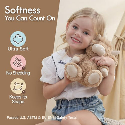 Moonkie Hug & Go Highland Cow Toddler Backpack – Soft Plush Bag with Take-Along Toy for Boys & Girls Aged 2–4 | Ideal for Daycare, Travel & Birthday Gifts for 3-Year-Old Kids - color: Highland Cow