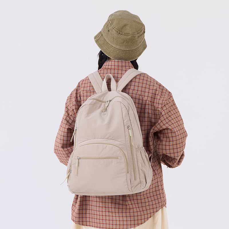 Backpack for Women, Work College Laptop Backpack, Lightweight Travel Backpack Purse, Casual Daypack Bag (Khaki) - color: Khaki