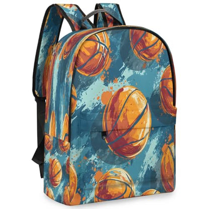 17.5 inch Laptop Backpack Basketball Balls College Waterproof Travel Bag Casual Book Bag with Multiple Pockets Laptop Backpacks for Travel Hiking
