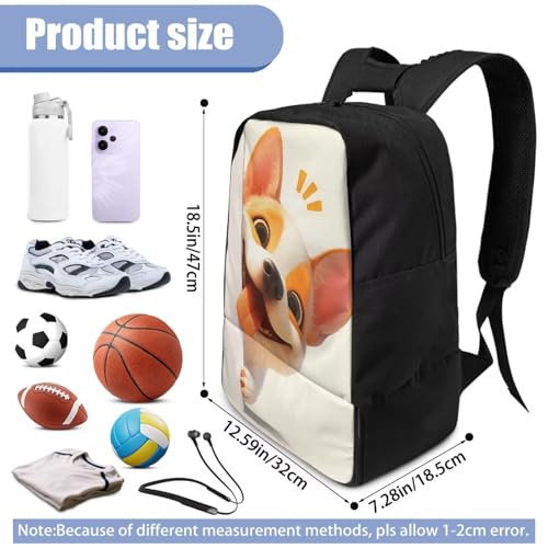 18.5in Basketball Backpack Basketball Bag with Shoe Compartment & Ball Holder, Waterproof Bag for Soccer Volleyball - color: Cute Cartoon Puppy Print