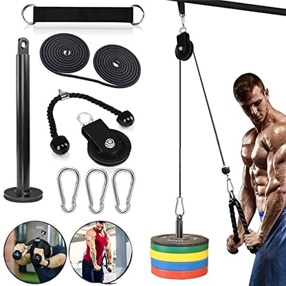 Taeku LAT Pulley System for Home Gym – Strength Training Fitness Equipment Cable Machine for Triceps, Biceps, Back & Shoulder Workouts - color: Triceps Rope