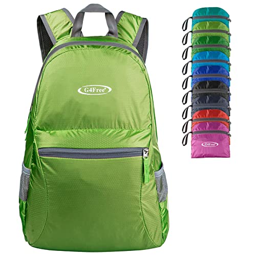 G4Free 20L Lightweight Packable Backpack Travel Hiking Daypack Foldable Backpack for Men Women - color: A-green