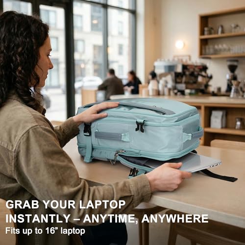 PIJUSHI Travel Backpack for Women Expandable Carry on Luggage Backpack Airline Approved TSA 16" Laptop Bag Business with USB Port(PE034 Blue) - color: Blue