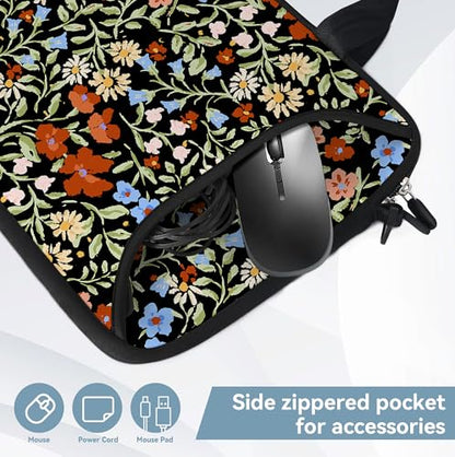 RICHEN 17 inch Laptop Shoulder Bag Carrying Case with Handle Fits 15.6/16/17/17.3/17.4 inch Laptop Notebook (Flowers2, 16-17.3 inch) - color: Flowers2