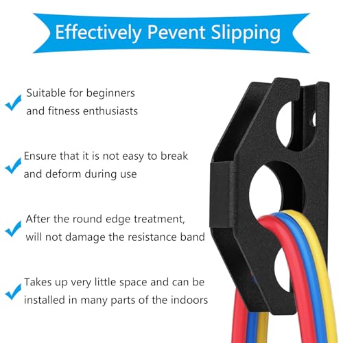 Resistance Band Wall Anchors, Wall Mount Workout Anchors, Wall Mounted Anchors for Resistance Bands, Space Saving Workout Hooks for Strength Training, Resistance Band Anchor Mount
