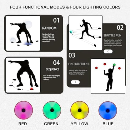Reaction Training Light - 4 Modes Agile Fitness Light - Hand-Eye Coordination Training for Improve Speed, Agility and Reaction Time(4) - size: 4