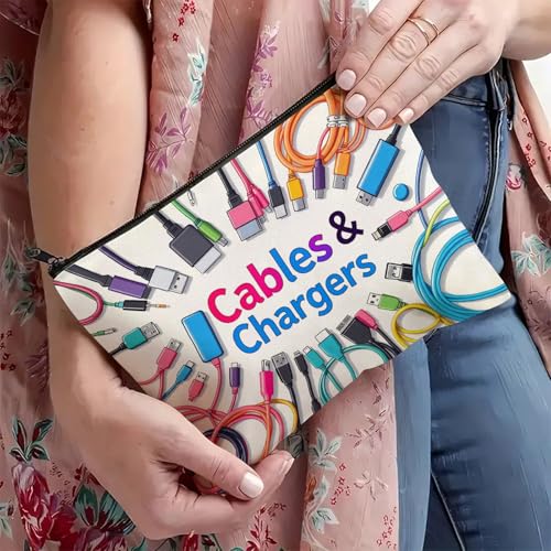 Canvas Makeup Bag - Multifunctional Travel Pouch, Soft Zippered Cosmetic Organizer for Women, Ideal Gift for Birthday Graduation Christmas (White) (Style C) - style: Style C