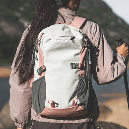 Small Hiking Backpack with Chest Strap for Women, 20L Lightweight Waterproof Travel Backpack with Padded Straps, Durable Cute Casual Hiking Daypack for Traveling Camping, Pink - color: White+pink