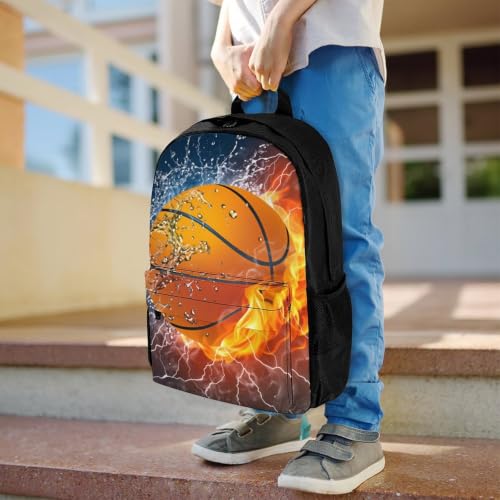 Basketball Backpack, Durable Polyester Daypack with Laptop Compartment, Reinforced Bottom, Adjustable Shoulder Straps And Multi Pockets for Travel And Daily Use - color: Basketball
