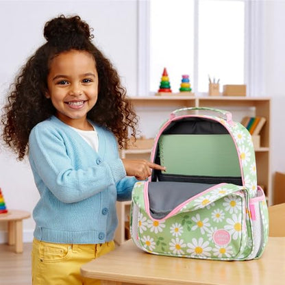 mibasies Toddler Backpacks for Girls 2-4: Little Kid Bookbag for Preschool Prek Daycare Daisy Green - color: Daisy Green, style: Toddler-12"h(not Fit Folder)