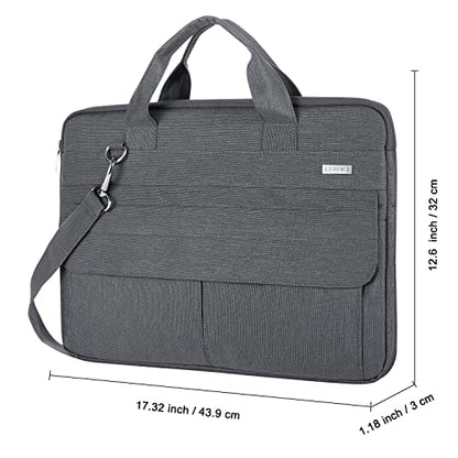 Landici Laptop Bag Case 17 17.3 inch, Waterproof Computer Sleeve Cover Compatible with MacBook 17, 17-18 inch HP Acer Dell Lenovo ASUS Laptop, Slim Briefcase with Shoulder Strap, Grey - color: Grey, size: 17-17.3 Inch