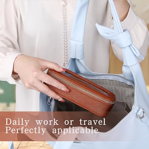Travel Makeup Set Waterproof Transparent Cosmetic Bag and Toiletry Bag Makeup Brush case with Zipper Car Essentials for Women (Brown, L+M+SLIM) - color: Brown, size: L+M+Slim