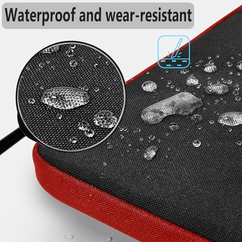 Hseok Laptop Shoulder Bag 13-14 inch with Small Case,Red Zipper - color: Red Zipper, size: 13"-14"