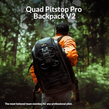 TORVOL - Quad PITSTOP Backpack Pro V2 – FPV Drone Backpack for 4 Quads + Gear, Compatible with DJI Mini 3, DJI Mini 4 Pro, Avata, Mavic, Goggles, Laptop, Black & Green, With Rain Cover, 30L