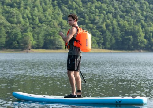 MARCHWAY Floating Waterproof Dry Bag Backpack, Roll Top, 5L/10L/20L/30L/40L - color: Deep Orange, size: 10L