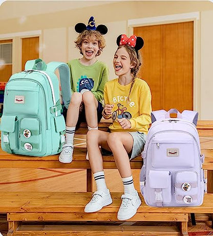 Makukke School Backpacks for Teen Girls - Laptop Backpacks 15.6 Inch College Cute Bookbag Anti Theft Women Casual Daypack,Purple Backpack - color: A-purple
