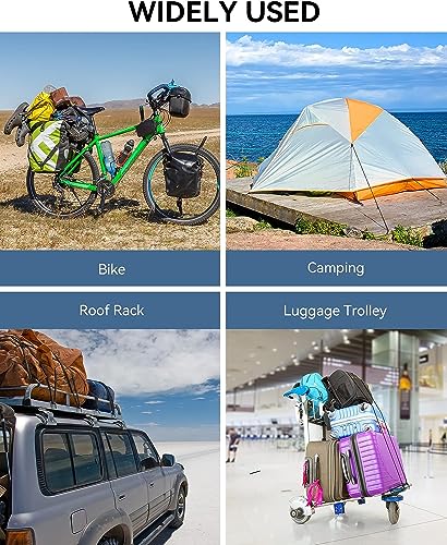 8 Pcs 60 Inch Adjustable Carabiner Bungee Cords with Hooks, Easy to Adjust from 7" to 60", Blue Bungee Straps with UV-Resistance & Superior Elasticity for Cargo, Bike, Luggage, Carts, Truck, etc - size: 60 Inch, style: Blue