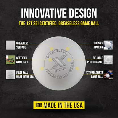 PEARL X Greaseless Lacrosse Balls by Guardian Innovations - Official Ball of NCAA Championships - Meets NOCSAE Standards and SEI/NCAA Certified - color: White, size: 20 Pack