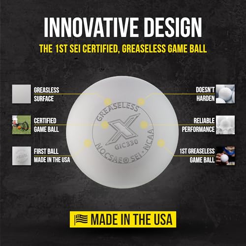 PEARL X Greaseless Lacrosse Balls by Guardian Innovations - Official Ball of NCAA Championships - Meets NOCSAE Standards and SEI/NCAA Certified - color: White, size: 3 Pack