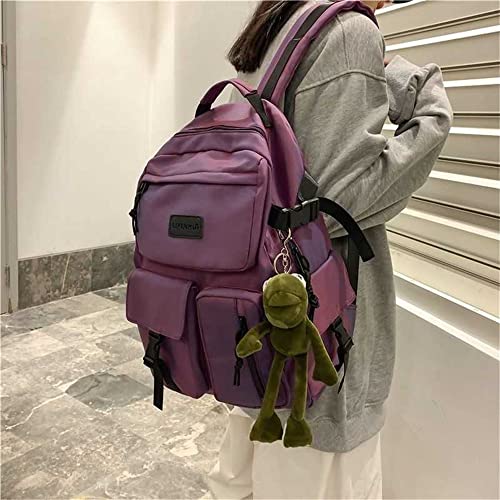 Casual Large Capacity Student Backpacks Cute Backpack for Back To School Traveling Hiking Teens Girls Aesthetic Backpack… (Purple) - color: Purple