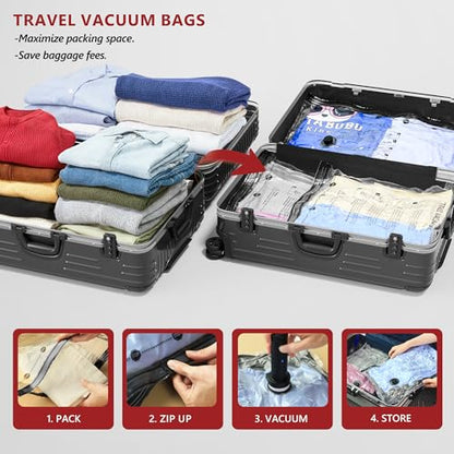 Travel Vacuum Bags for Clothing with Rechargeable Electric Pump, Compression Packing Cubes Organizer Storage for Luggage Suitcase, Space Saver Seal Bags for Vacation Cruise, 21 Combo - style: 21 Combo