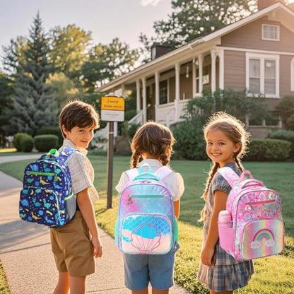 RHCPFOVR Kids Backpack for Girls - Girls Backpack 3-8 Ages Rainbow for Kids 15 Inch School Bookbag for Kindergarten Elementary School Bookbag for Girl 1st 2nd Grade - style: Rainbow