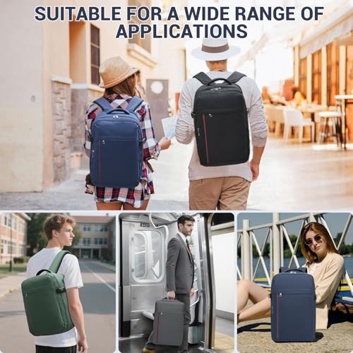 Kono 20L Casual Daypack, 40×20×25 cm, Airline Approved, 15.6" waterproof Laptop Backpack for Men & Women – Black - color: Black