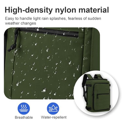 Carry On Travel Backpack Flight Approved Laptop Backpack Business Work Backpack for Women Men Large Capacity Casual Daypack with Wet/Dry Separation Pockets, Dark Green - color: Dark Green, style: B