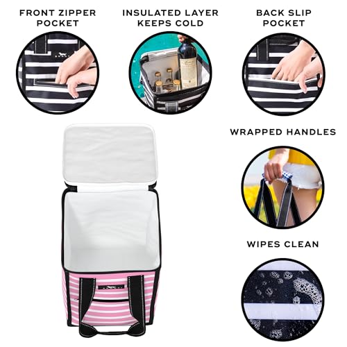 SCOUT Pleasure Chest - Soft, Lightweight, Insulated Cooler, Fits 5 Wine Bottles, Cooler for Beach, Pool, Boat, and Picnics - color: Pink