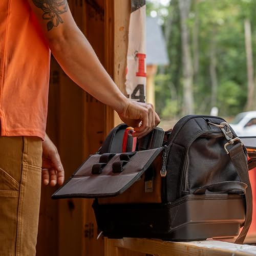 Carhartt Mens Station Tool Bag W/Adjustable Shoulder Straps, Durable, Water-Resistant Tool Organizer, Medium Tool Bag - style: Medium Tool Bag