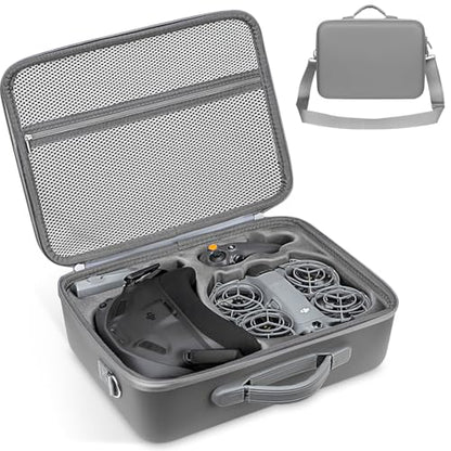 Carrying Case for DJI Neo 2 Accessories, Hard Shell Travel Storage Bag Compatible with DJI Goggles N3, RC Motion 3, Batteries & Charger Hub – Shoulder Protection Box