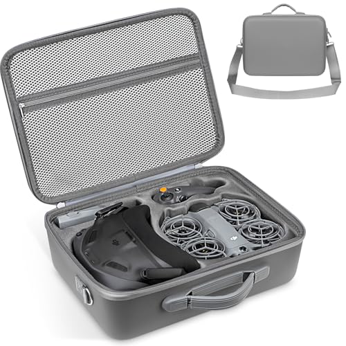 Carrying Case for DJI Neo 2 Accessories, Hard Shell Travel Storage Bag Compatible with DJI Goggles N3, RC Motion 3, Batteries & Charger Hub – Shoulder Protection Box