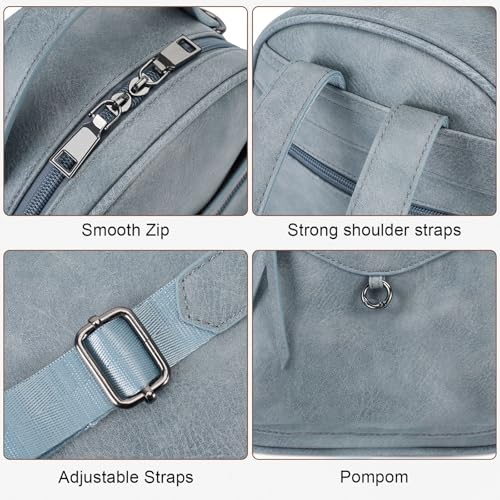 KITEVIUN Mini Backpack Purse for Women Fashion Cute Small Travel Backpacks Daypacks Shoulder Handbag - color: 04-blue