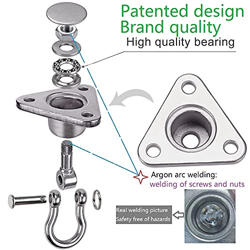Stainless Steel Hanger with Smooth Swing Bearings, Heavy Duty 180°+360° Swivel Swing Hook, 1500 lb Capacity Playground Yoga Hammock Chair Rope, sandbag Porch Swing Bag Sleeve - size: style 1