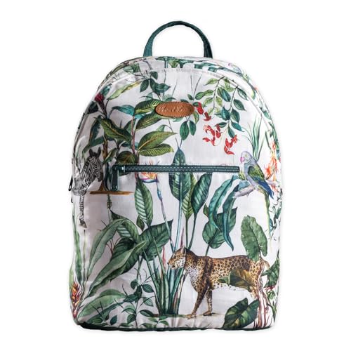 Maison d' Hermine Backpack for Women Men Cotton Shoulder Multipurpose Rucksack with Small Pouch Lightweight Multi Pocket Bag for Travel Work Beach Perfect for Spring Summer (Wild) - color: 01 - Wild