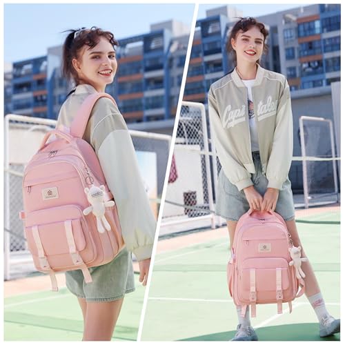 Hidds College Backpack Laptop Backpacks 15.6 Inch for Men Women Elementary Middle High School Book Bag For Teens Girls Boys Student Anti Theft Travel Daypack Large Bookbags-Pink - color: Pink