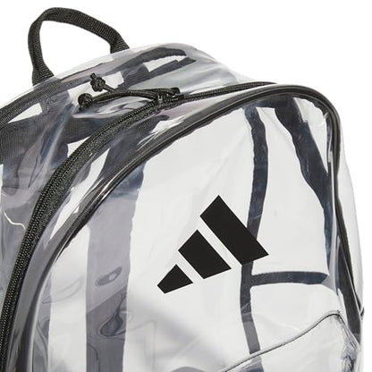 adidas Clear Backpack – See-Through Transparent Stadium Bag - color: Clear/Black/2.0