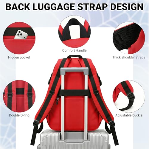 Kids Backpack for Boys - 4Pcs Boys Backpack with Lunch Box Set for Kids Teens Elementary Middle School, 18″ Large Capacity Students Bookbag, Perfect for Travel and School - color: Red-backpack-set